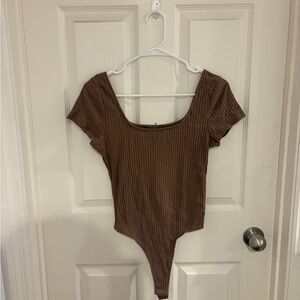 Wild Fable Taupe Ribbed Top